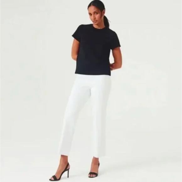 SPANX On The Go Kick Flare Pants Classic White Sz L {Q16} - Picture 1 of 9